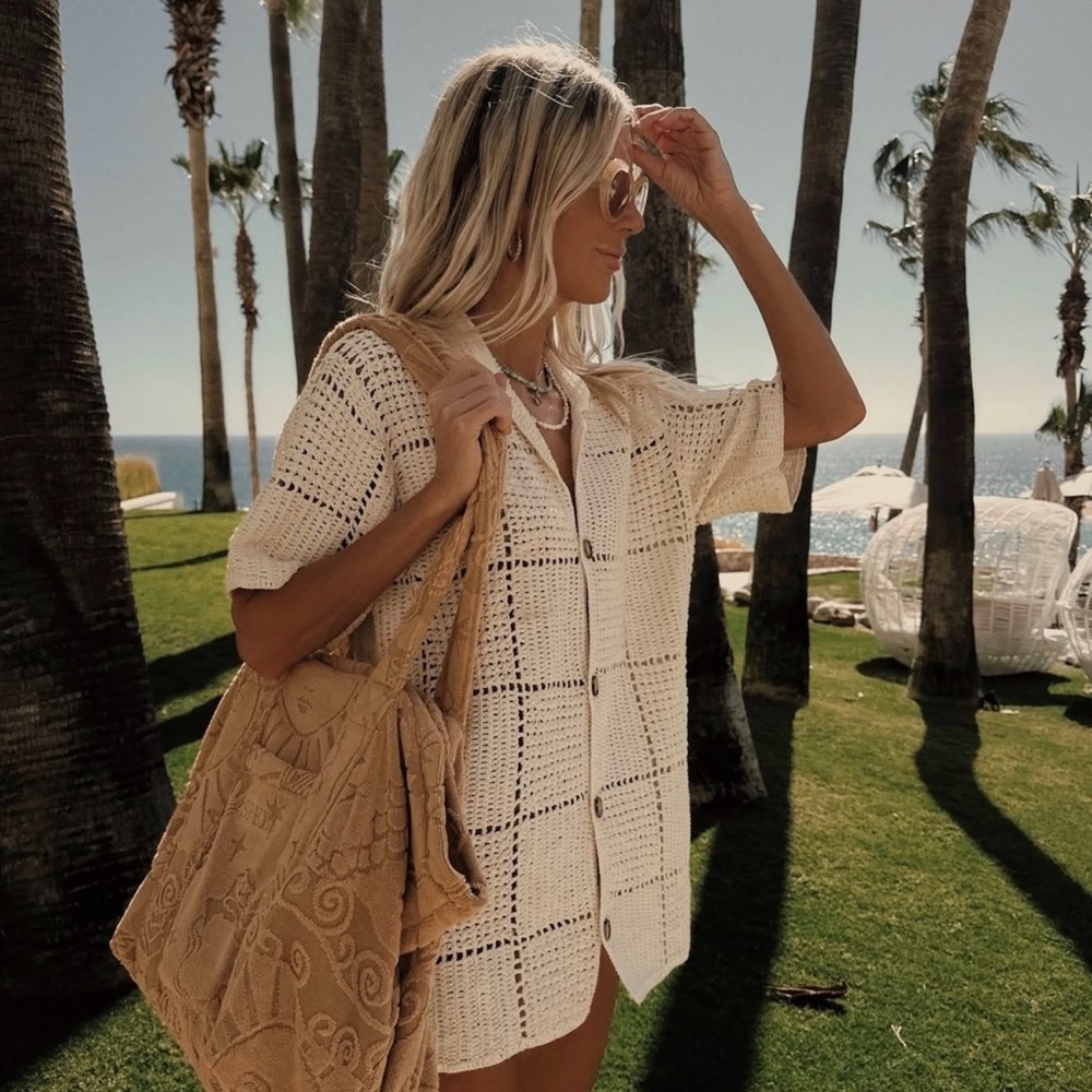 Maurie + Eve Cream Crochet Top